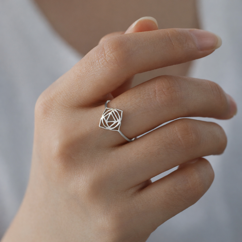 RecoMango | Datura Aura — Chakra Symbol Titanium Steel Ring